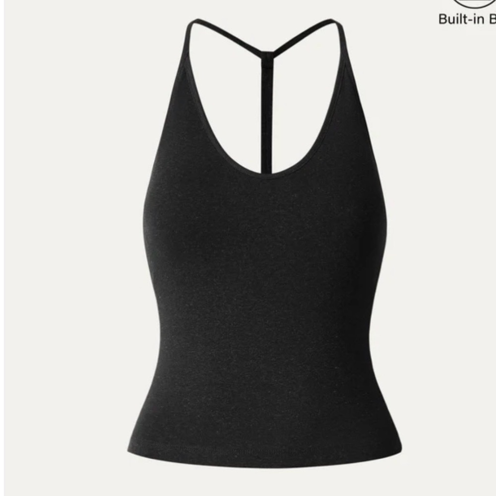 NWT OGL Black T-Back Seamless Tank Built-in Bra